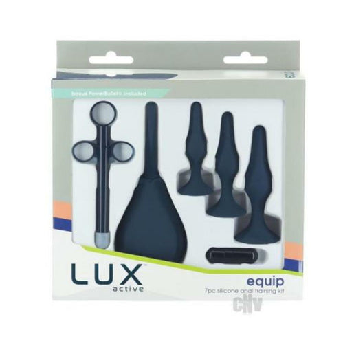 Lux Active Equip 7-piece Anal Training Kit Silicone Black | cutebutkinky.com