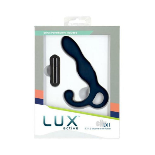 Lux Active Lx1 5.75 In. Anal Trainer Silicone With Power Bullet Dark Blue | cutebutkinky.com