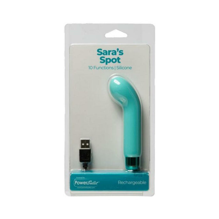 Sara's Spot Rechargeable Bullet With Removable G-spot Sleeve Teal | cutebutkinky.com