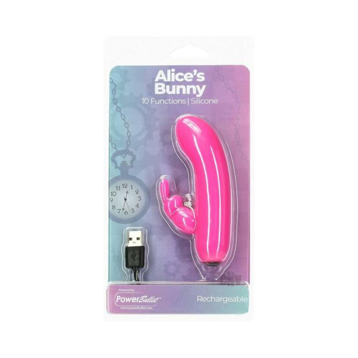 Alices Bunny Rechargeable Bullet With Removable Rabbit Sleeve Pink | cutebutkinky.com