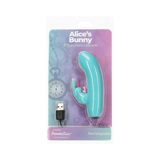 Alices Bunny Rechargeable Bullet With Removable Rabbit Sleeve Teal | cutebutkinky.com