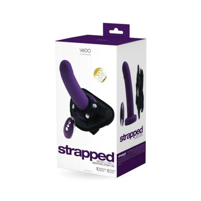 Vedo Strapped Rechargeable Vibrating Strap-on Deep Purple