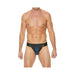 Premium Leather Zipper Front Jock S/m Black/blue | cutebutkinky.com