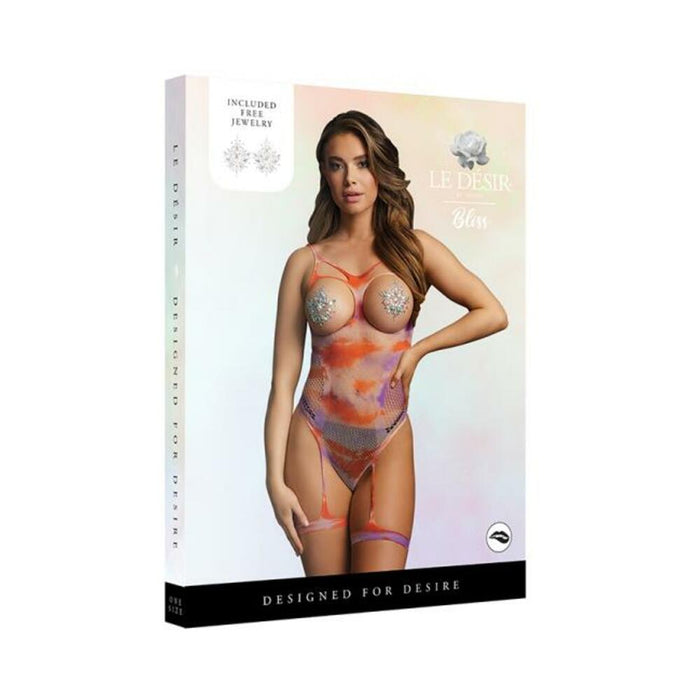 Shots Le Desir Open-cup Strappy Teddy & Dazzling Sticker O/s | cutebutkinky.com