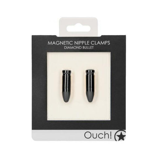 Ouch Magnetic Nipple Clamps - Diamond Bullet - Black | cutebutkinky.com