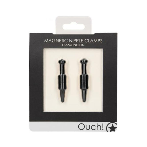 Ouch Magnetic Nipple Clamps - Diamond Pin - Black | cutebutkinky.com