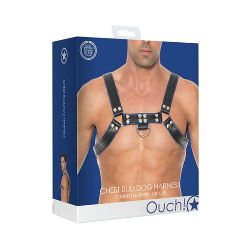 Ouch Chest Bulldog Harness - L/xl - Blue | cutebutkinky.com