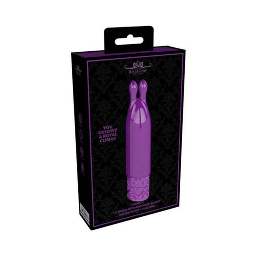 Royal Gems - Twinkle - Silicone Rechargeable Bullet - Purple | cutebutkinky.com