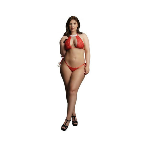 Shots Le Desir Snow Angel Lace Lingerie Set Osx Red | cutebutkinky.com