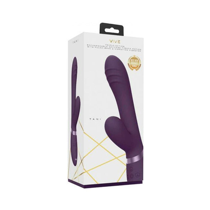Vive - Tani Rechargeable Pulse-wave Triple-motor Finger Motion Silicone Vibrator - Purple