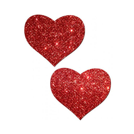 Heart Red Glitter Pasties O/S | cutebutkinky.com