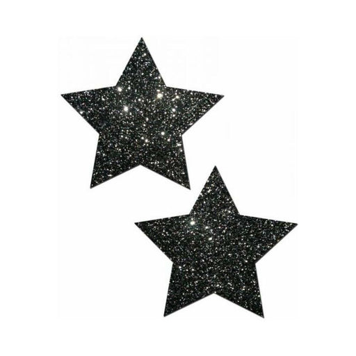 Rockstar Black Glitter Star Pasties O/S | cutebutkinky.com