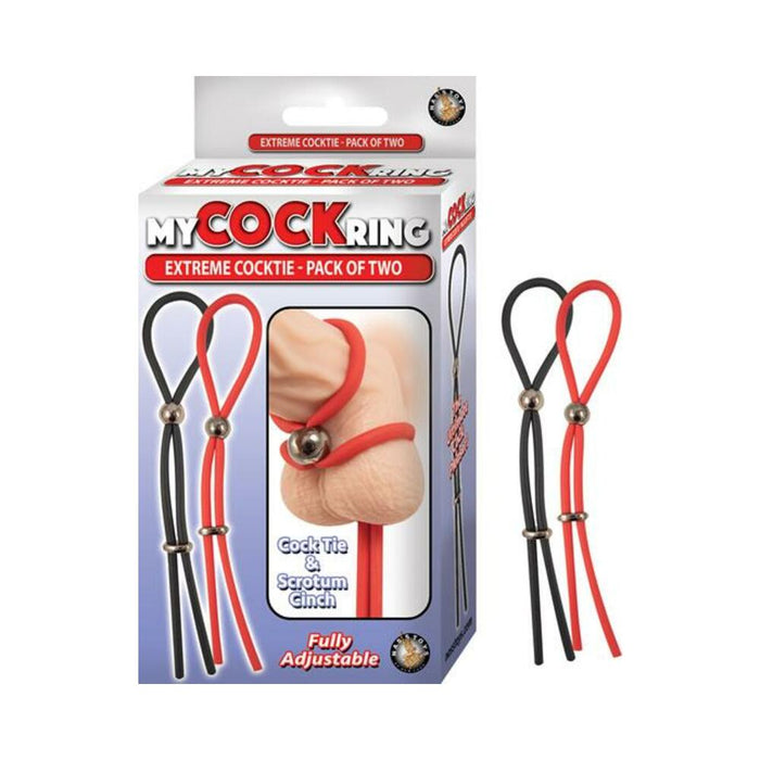 My Cockring Extreme Cocktie-pack Of Two Black&red | cutebutkinky.com