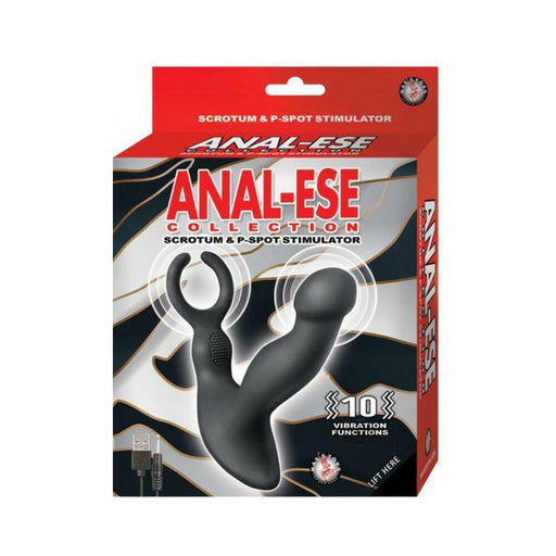 Anal-ese Collection Scrotum & P-spot Stimulator - Black | cutebutkinky.com