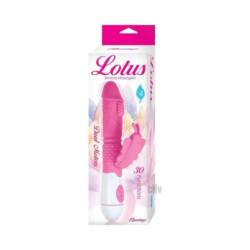 Lotus Sensual Massagers #4 Dual Stimulator Silicone Pink | cutebutkinky.com