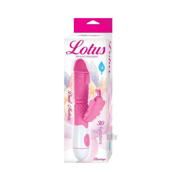 Lotus Sensual Massagers #4 Dual Stimulator Silicone Pink | cutebutkinky.com