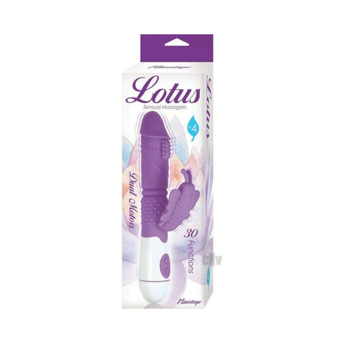 Lotus Sensual Massagers #4 Dual Stimulator Silicone Purple | cutebutkinky.com