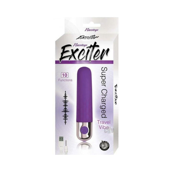 Exciter Travel Vibe Rechargeable Silicone Purple | cutebutkinky.com