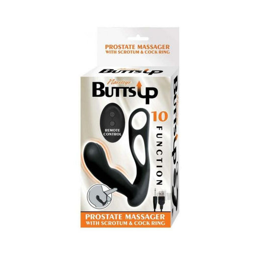 Butts Up Prostate Massager With Scrotum & Cock Ring Black | cutebutkinky.com