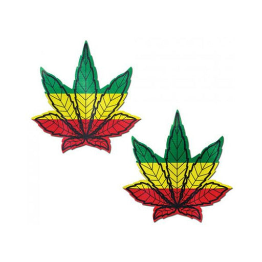 Pastease Marijuana Leaf Rasta Weed Pasties O/S | cutebutkinky.com