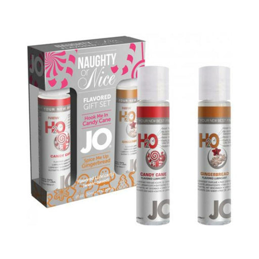 Jo Naughty Or Nice Lube Gift Set Candy Cane & Gingerbread | cutebutkinky.com