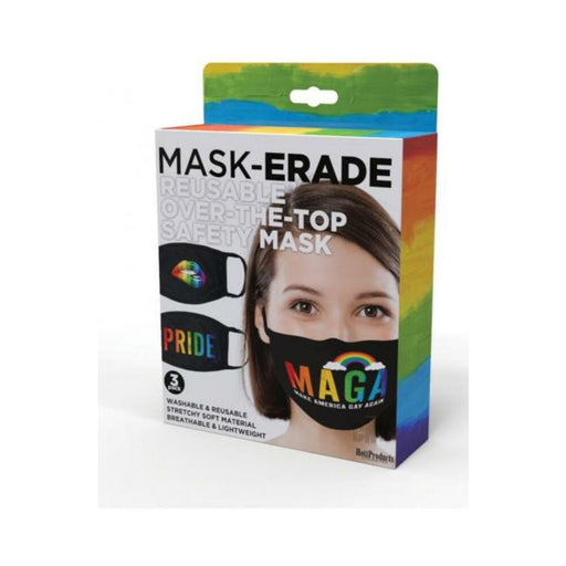 Maskerade Masks - Pride/gay Again/rainbow Kiss - 3-pack | cutebutkinky.com