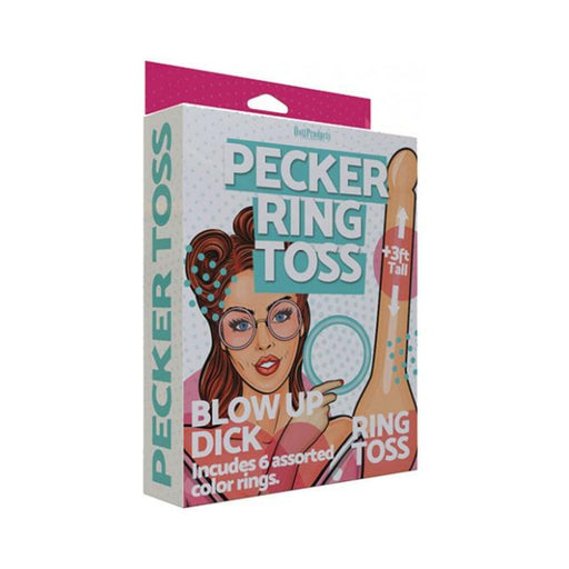 Inflatable Pecker Ring Toss - 3'. 6 Assorted Color Rings Included. | cutebutkinky.com
