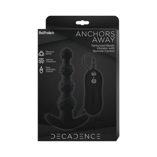 Decadence Anchors Away Anal Beads With Wire Controller Black | cutebutkinky.com