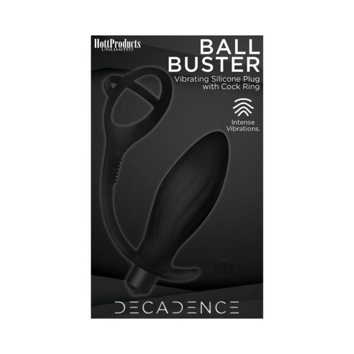 Decadence Ball Buster Anal Plug With Ring Black | cutebutkinky.com