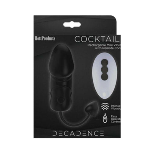 Decadence Cocktailz Vibrating Penis Shape Egg With Warming Element Remote Control Black | cutebutkinky.com