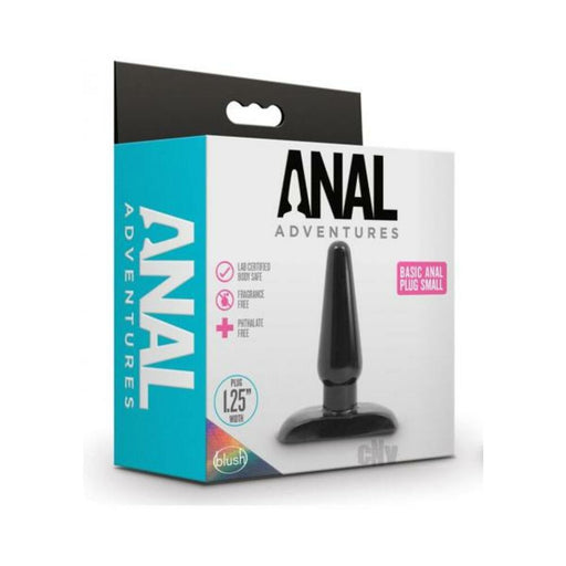 Anal Adventures - Basic Anal Plug - Small - Black | cutebutkinky.com