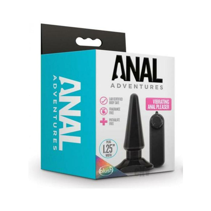 Anal Adventures - Basic Vibrating Anal Pleaser - Black | cutebutkinky.com