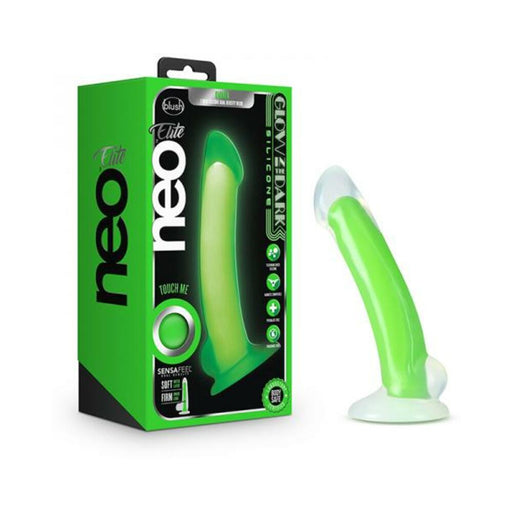 Neo Elite - Glow-in-the-dark Omnia - 7-inch Silicone Dual-density Dildo - Neon Green | cutebutkinky.com