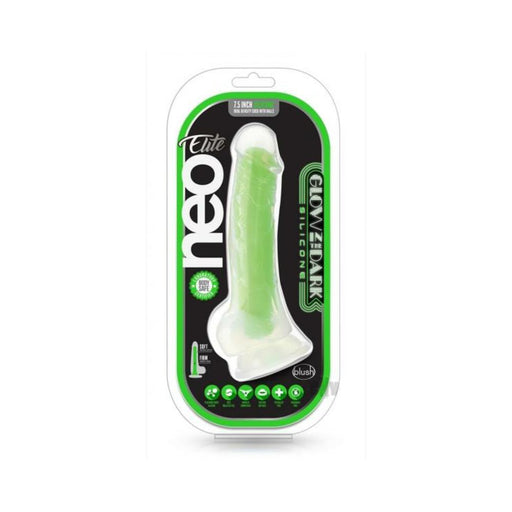 Neo Elite Viper Glow-in-the-dark 7" Silicone Dual-density Dildo Neon Green | cutebutkinky.com