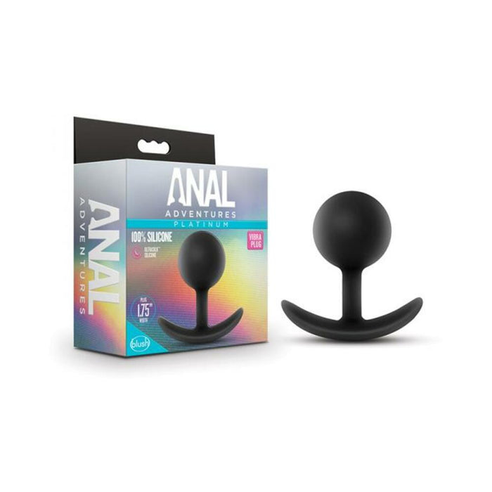 Anal Adventures Platinum - Silicone Vibra Plug - Black | cutebutkinky.com