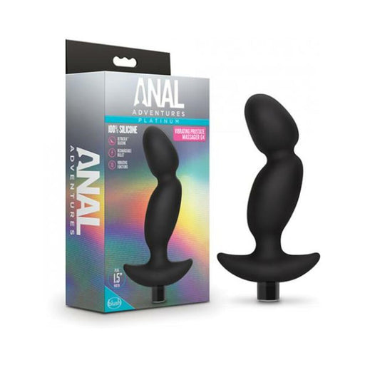 Anal Adventuresplatinum - Silicone Vibrating Prostate Massager 04- Black | cutebutkinky.com