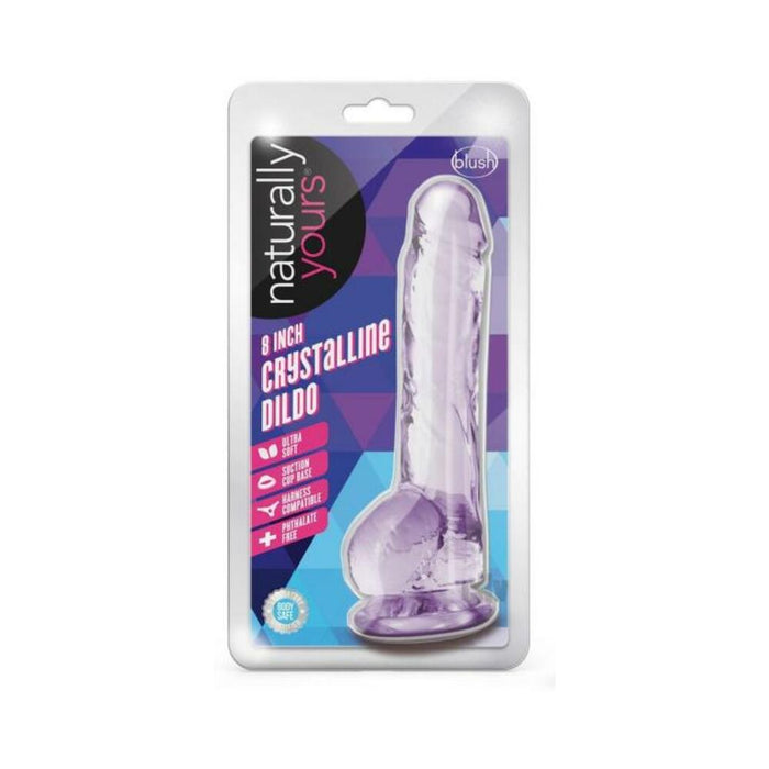 Naturally Yours Crystalline Dildo 8 In. Amethyst | cutebutkinky.com