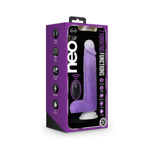 Neo Elite - Encore - 8-inch Vibrating Dildo - Purple | cutebutkinky.com