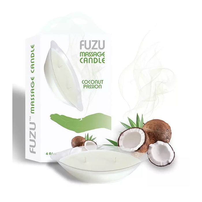 Fuzu Massage Candle Coconut Passion White 4 oz.