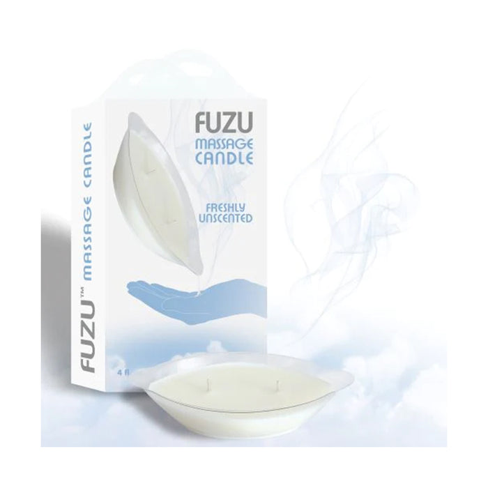 Fuzu Massage Candle Freshly Unscented White 4 oz.
