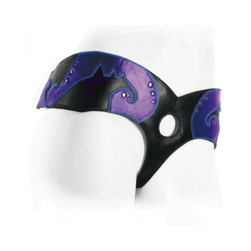 Connoisseur Amazon Single Strap Harness Black And Purple | cutebutkinky.com