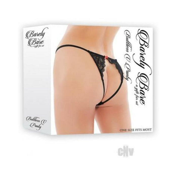 Barely Bare Buttless V Panty Black O/s | cutebutkinky.com