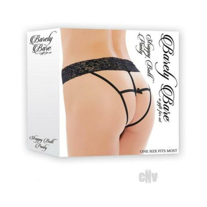 Barely Bare Strappy Butt Panty Black Os | cutebutkinky.com