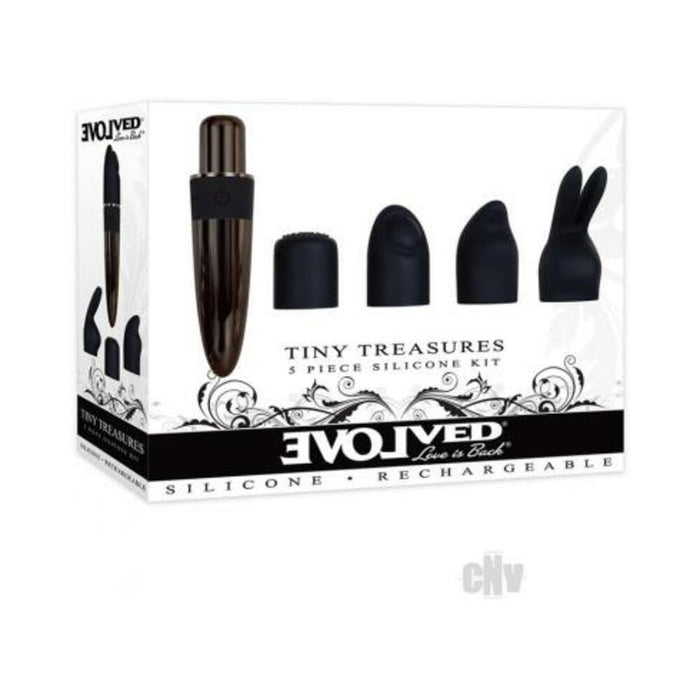 Evolved Tiny Treasures 5-piece Silicone Kit - Black | cutebutkinky.com