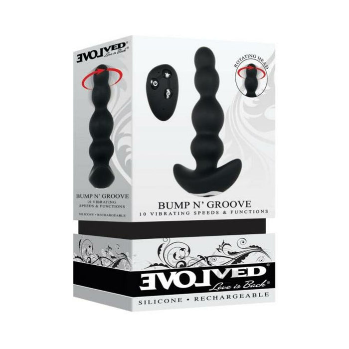 Evolved Bump N' Groove Beaded Anal Vibrator Black | cutebutkinky.com