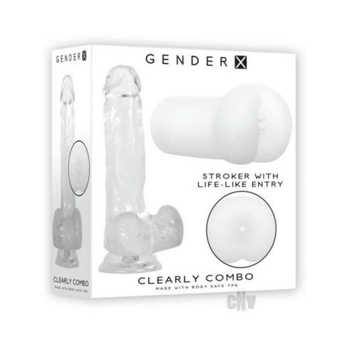 Gender X Clearly Combo Dildo And Stroker Clear | cutebutkinky.com