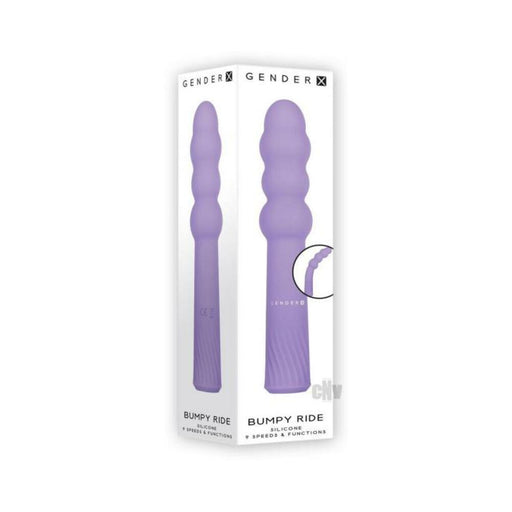 Gender X Bumpy Ride Beaded Vibrating Wand Purple | cutebutkinky.com