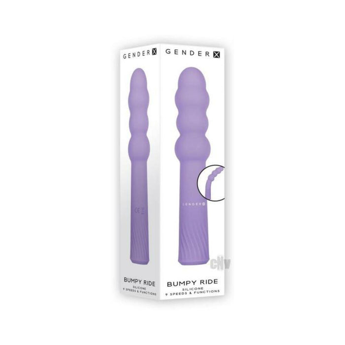 Gender X Bumpy Ride Beaded Vibrating Wand Purple | cutebutkinky.com
