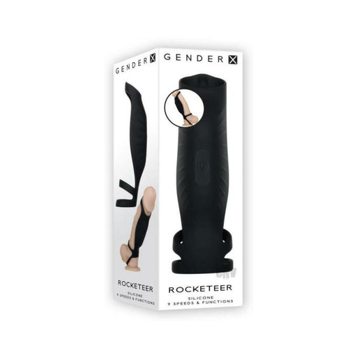 Gender X Rocketeer Vibrating Penis Sheath Black | cutebutkinky.com