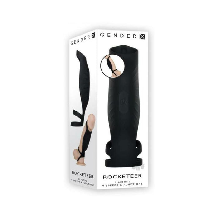 Gender X Rocketeer Vibrating Penis Sheath Black | cutebutkinky.com